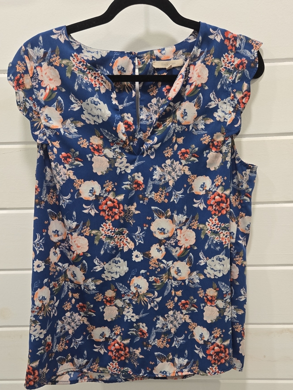 41 Hawthorn Blue Floral Cap-Sleeve Camisole